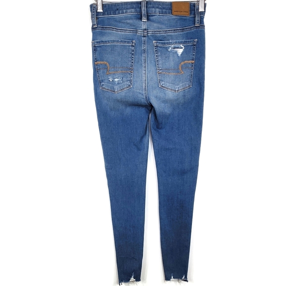 American Eagle Dream Super Hi-Rise Jegging Distressed Ripped 0 Regular - Picture 6 of 9